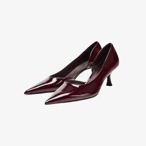 Zara Women's Asymmetric Burgundy Heels